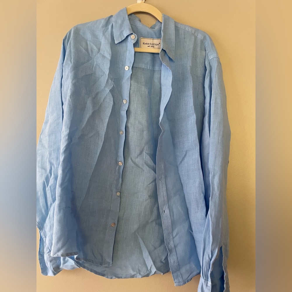 Haris Cotton Blue Shirt
